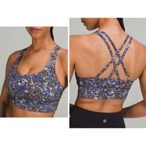 Lululemon Energy Bra - Flower Burst Multi Print - Purple Floral - Size 8